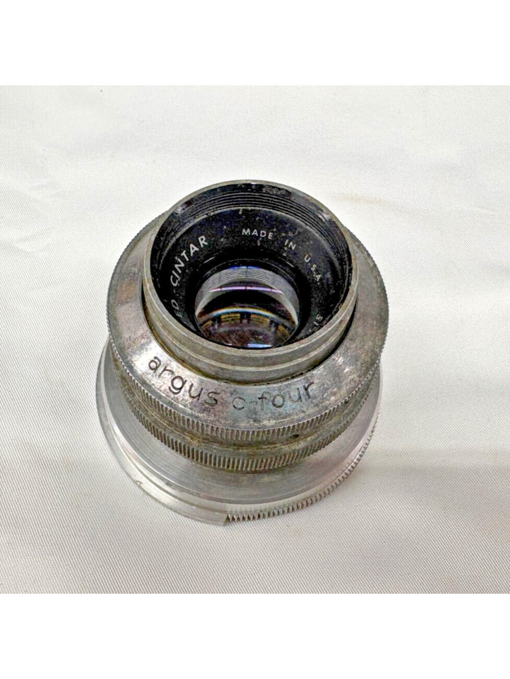 Argus C-Four Coated Cintar 50mm F2.8 Vintage Camera Lens Detached Untested